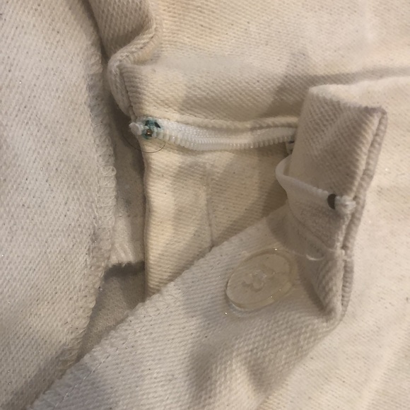 Off white glittery,zipper in the back , stretchy pants. - Picture 7 of 8